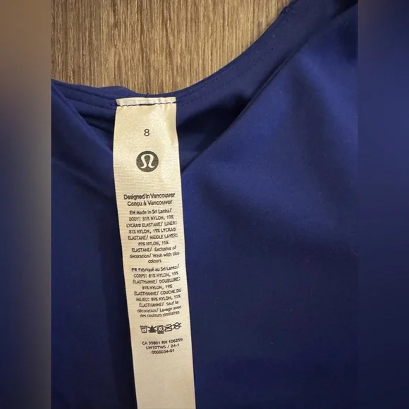New Lululemon Align tank top, royal blue, size 8. Larkspur. - Picture 9 of 9